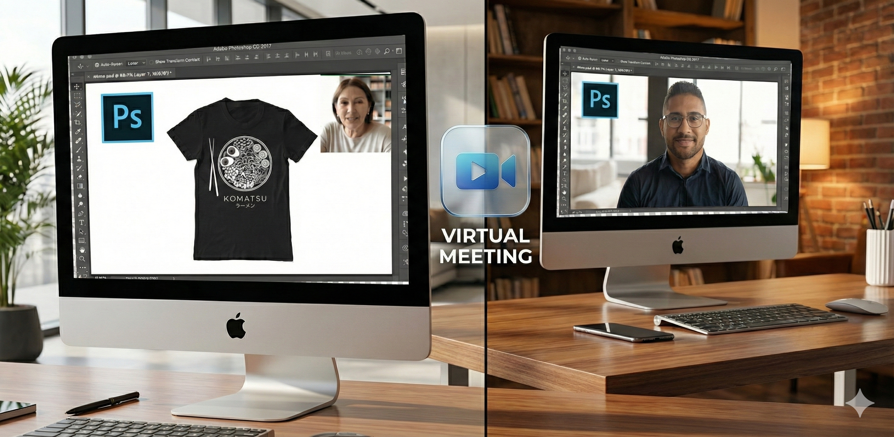 Live video design session - Designer and client collaborating via screen share